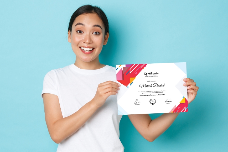 Digital certificate system rental for events and competitions
